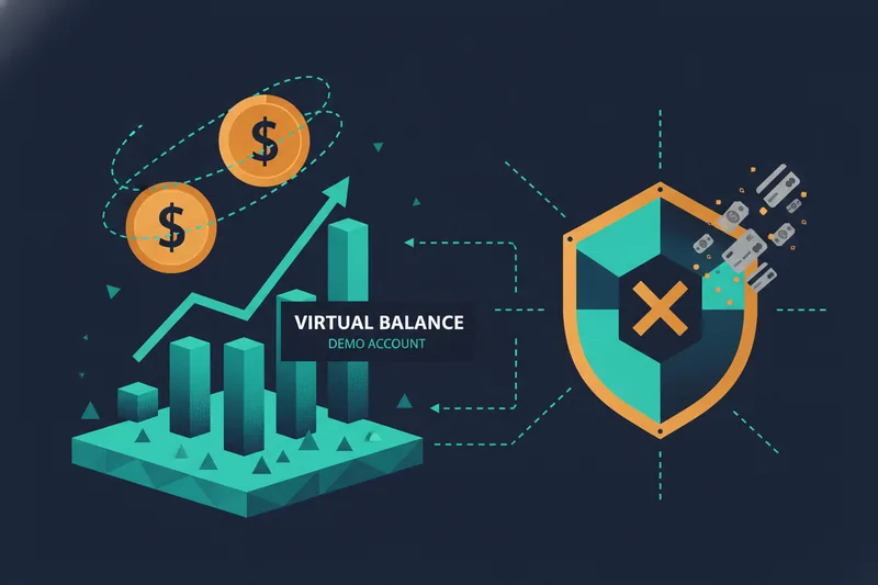 Illustration of the demo account environment with simulated prices and protection