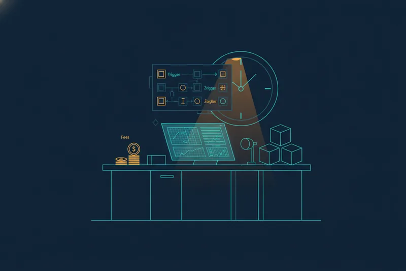 Trading bot cost factors visualized around a strategy chart