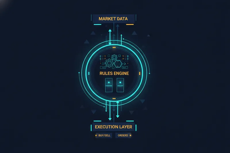 Illustration of the automated trading workflow from data to execution