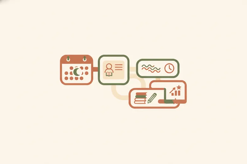 Dashboard view showing a student’s schedule, materials, and progress in one place.