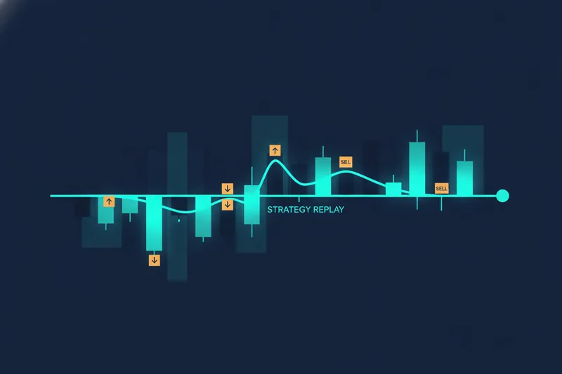 TradingView strategy tester backtest replay on historical price chart