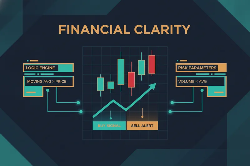 Chart with highlighted zones showing when trading conditions become true