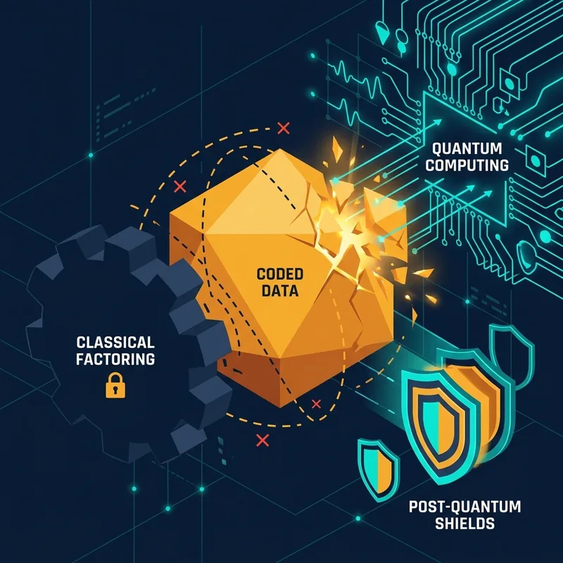 Ilustración de cómo la computación cuántica impulsa la criptografía post-cuántica