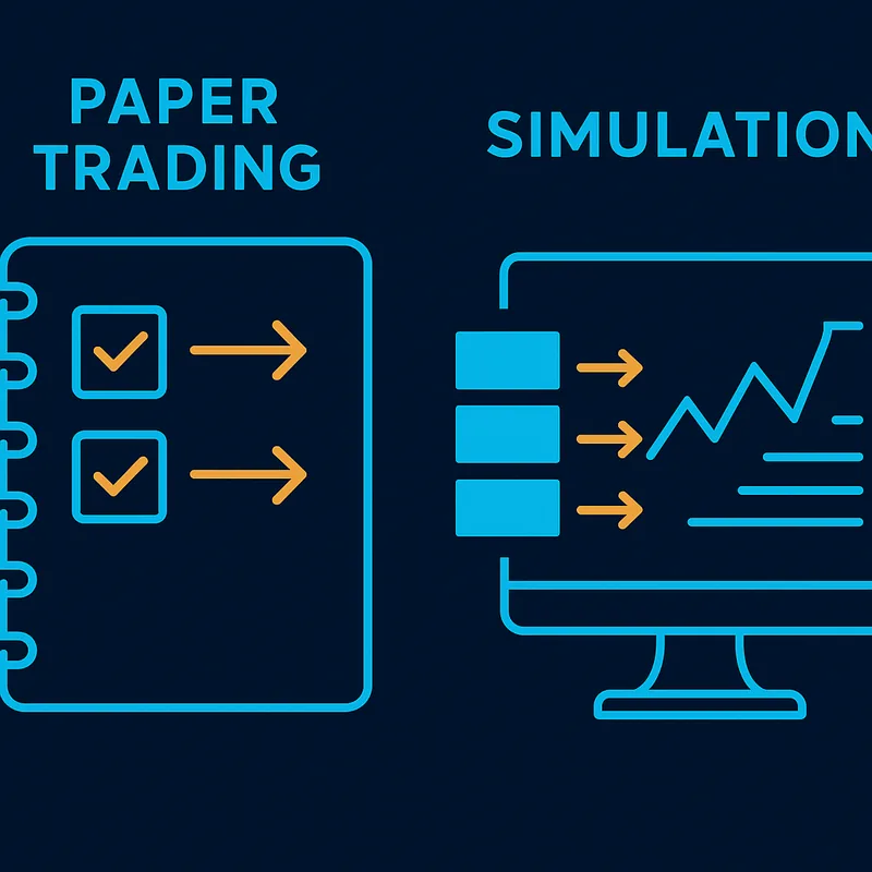 Visual comparison between paper trading and automated simulation
