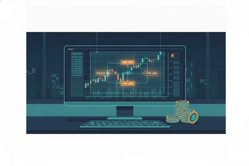 Setting up a futures trading strategy on a night trading desk: candlestick chart and margin risk rules visualization