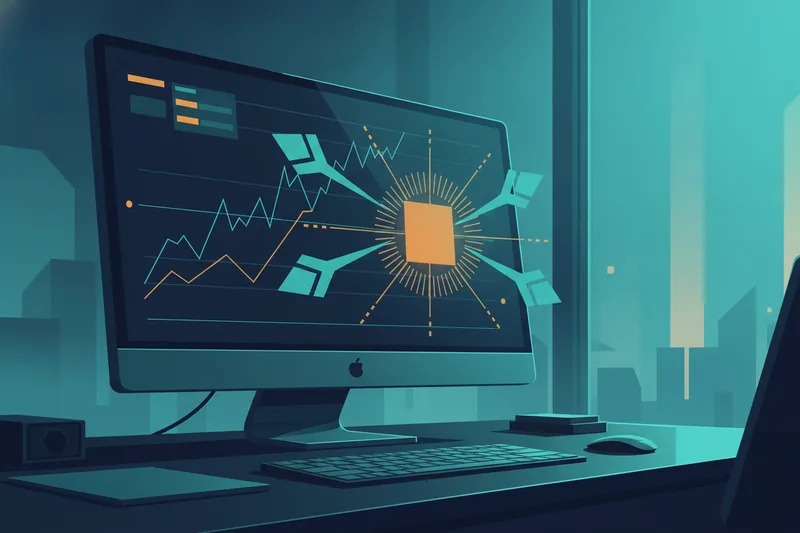 Wide scene of premarket futures signals converging toward the market open at dawn