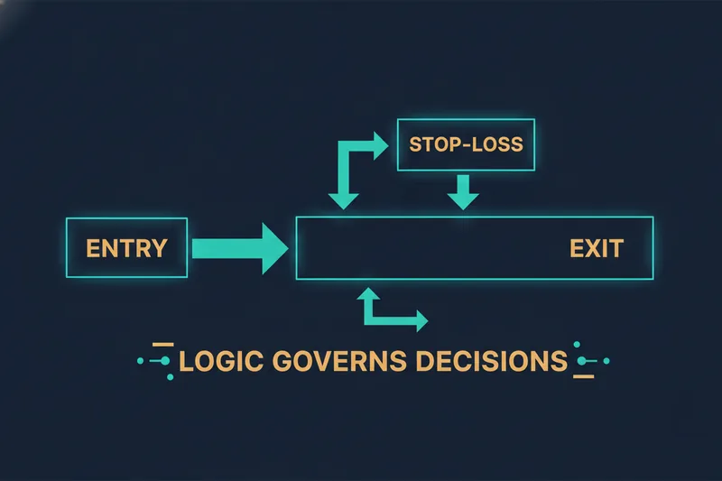 Illustration of how rules define entry, exit, and stop-loss in a strategy