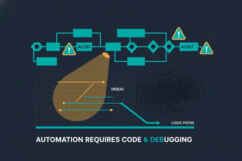 Illustration of automation with code and logic debugging on the chart