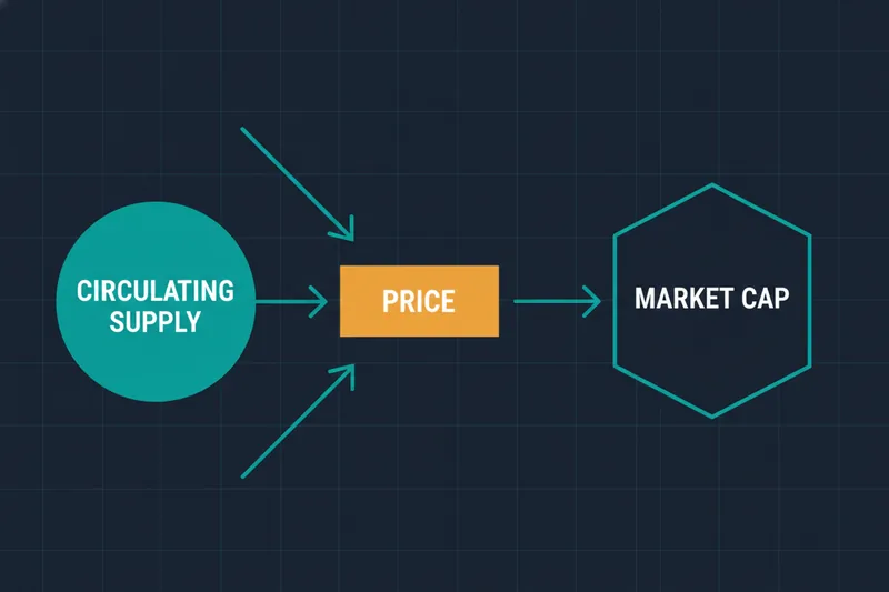 Display cryptocurrency market cap formula: circulating supply multiplied by price