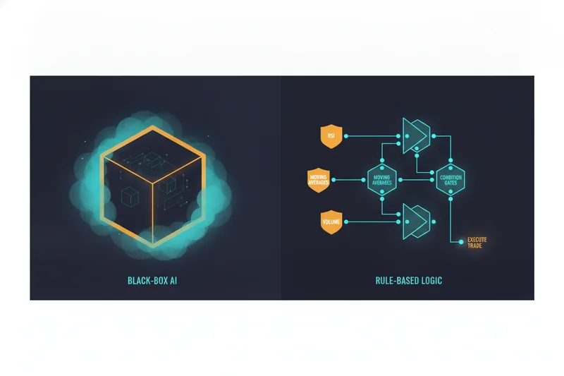 Comparison of an AI black box and an explainable rule-based trigger logic