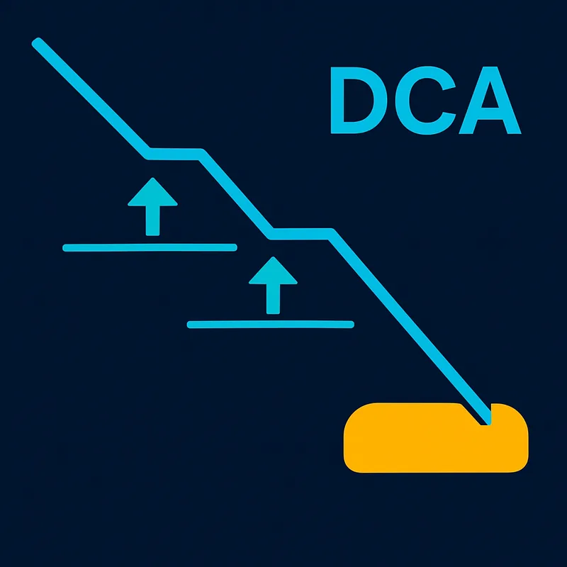 Cost averaging with DCA through purchases during price drops