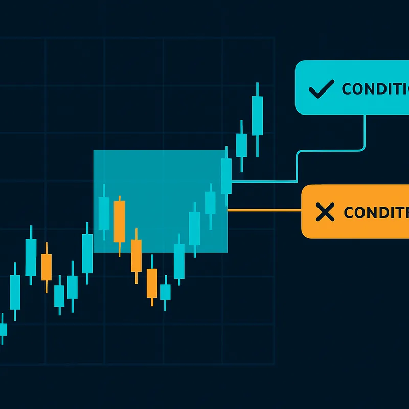 Illustration of the visual debugger that highlights chart zones when rules trigger