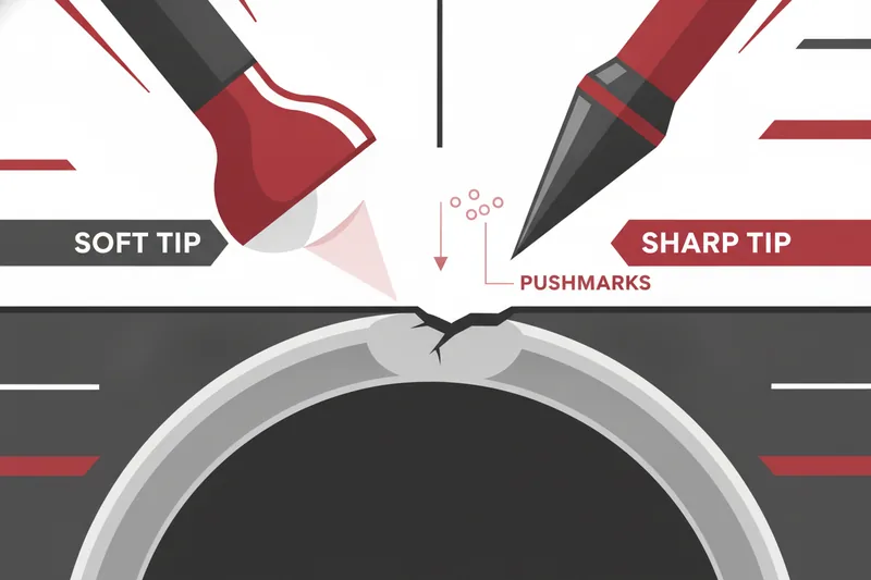 Разница между мягкими и острыми насадками sonic tip и риск pushmarks