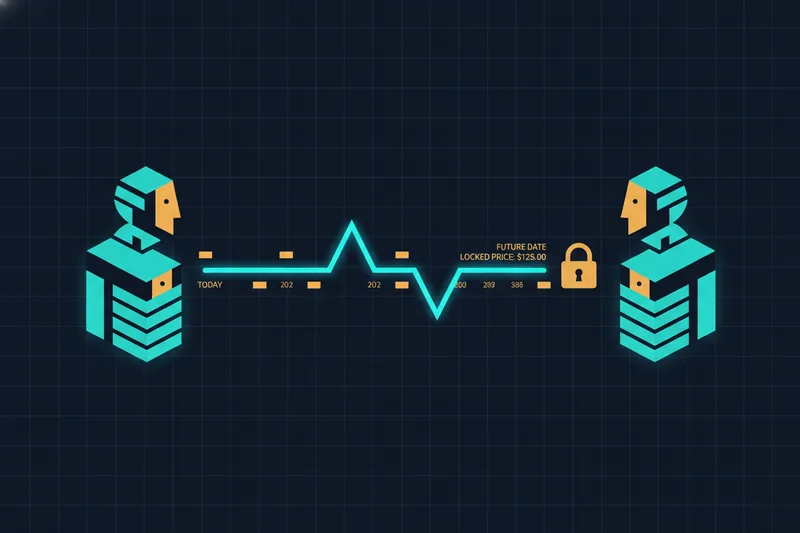 Futures contract concept showing locked price agreement for a future date