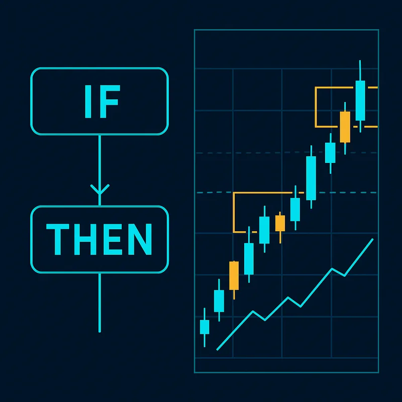 Trading logic illustration and activation zones on a chart