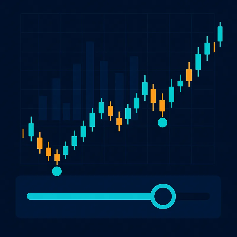 Backtesting with entry and exit markers on the chart
