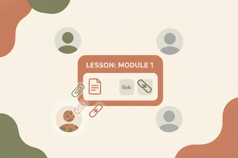 Materials and homework attached to a specific lesson for the student