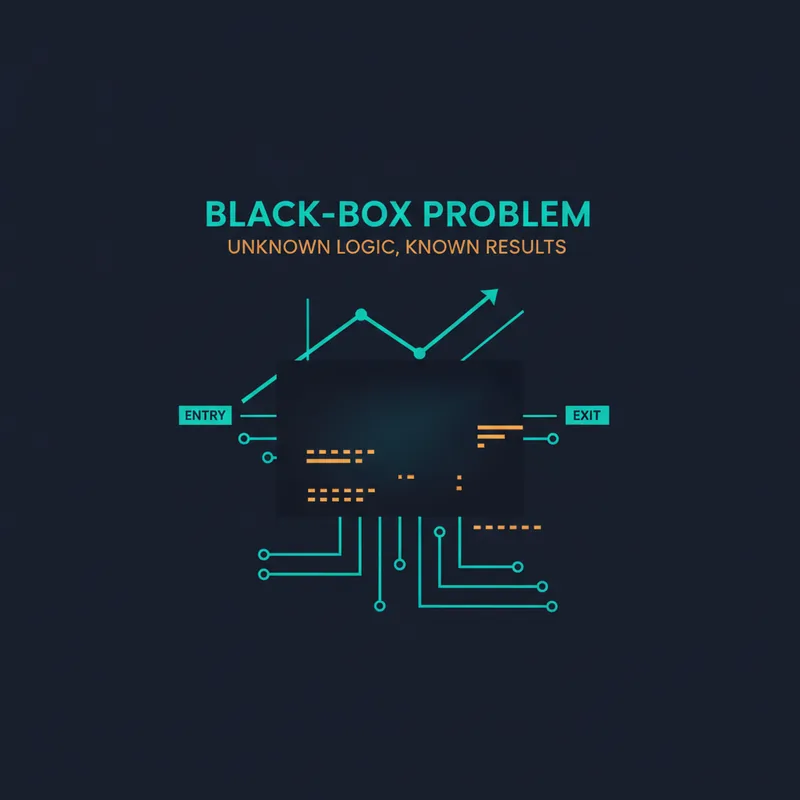 Example of a black box bot with visible entries and exits but hidden logic