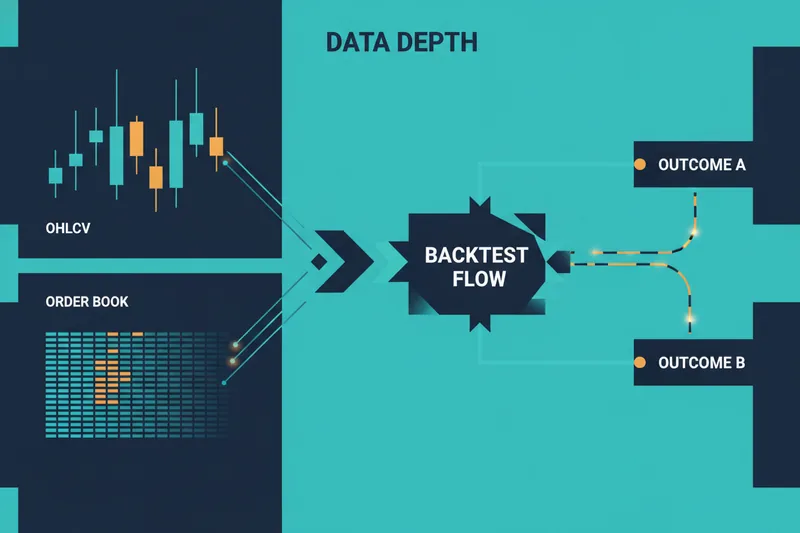 Comparison between backtesting with OHLCV and derived data from the order book