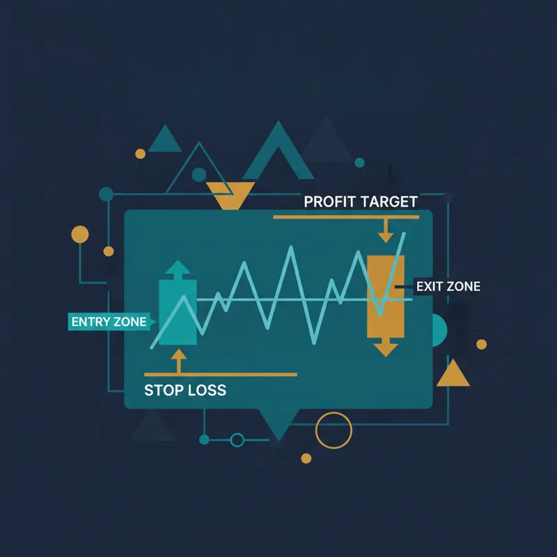 Visual example of entry and exit conditions with stop-loss and profit target