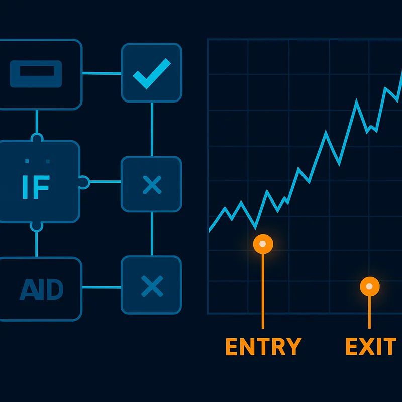 Visual rule builder interface without code over a chart