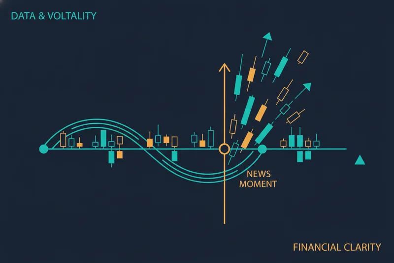 The calendar shows how high-impact events cause sudden moves on the chart.