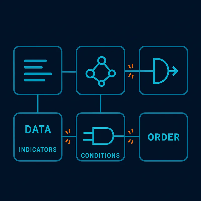 Logic chain of indicators to conditions and orders