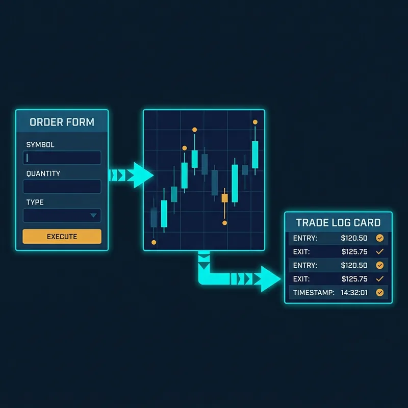 How simulated trades are recorded and updated in paper trading