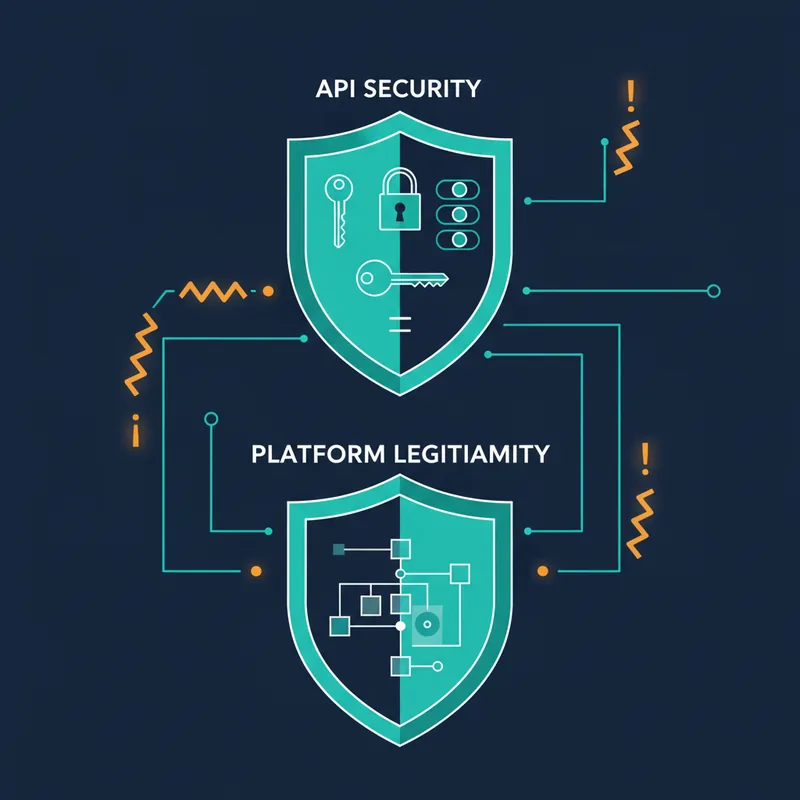 Two-layer safety concept: API security and platform legitimacy