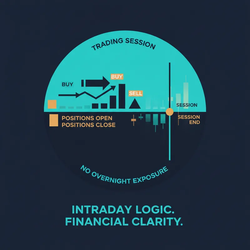 Illustration of intraday trading with positions closed before the end of the session