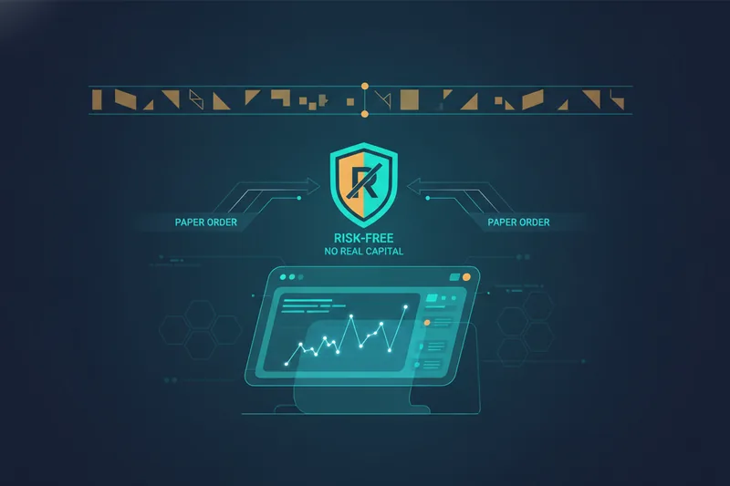 Shows testing real-time quotes for paper trading without risking real funds